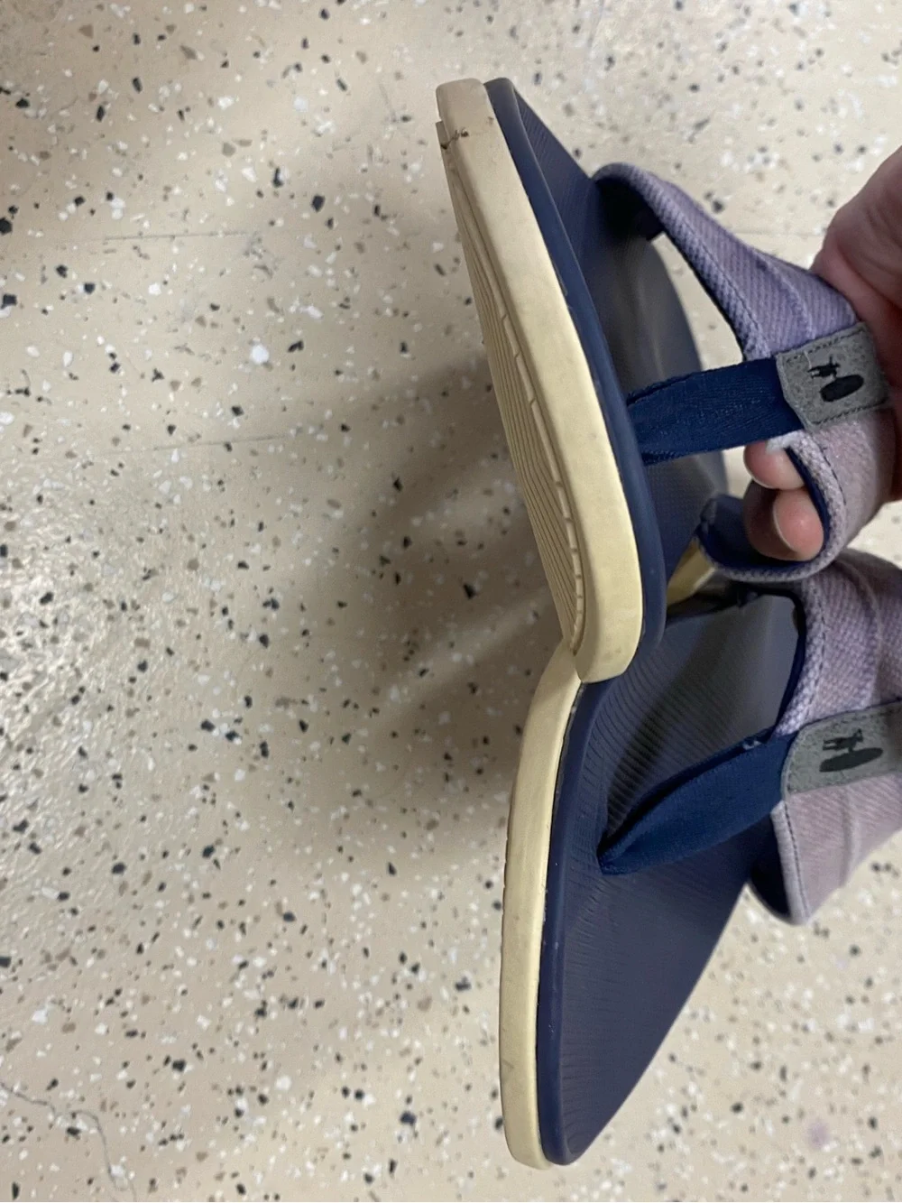 johnnie-O Men’s 11 Navy and Dusk Light Purple Flip-Flops
